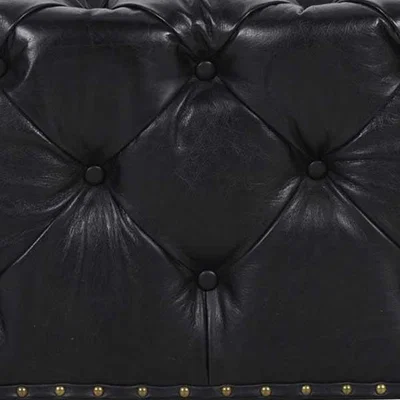 Barker and Stonehouse Timothy Oulton Lord Digsby Rectangular Small Footstool, Brown Leather | Barker & Stonehouse