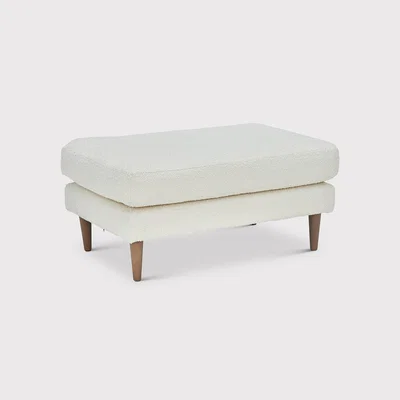 Barker and Stonehouse Levico Footstool With Foam, Neutral Fabric | Barker & Stonehouse