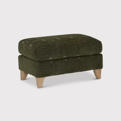 Barker and Stonehouse Ercol Novara Footstool, Green Fabric | Barker & Stonehouse