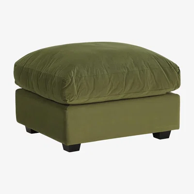 Barker and Stonehouse Taylor Footstool, Green Velvet | Barker & Stonehouse