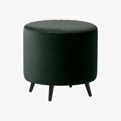 Barker and Stonehouse Rivington Velvet Footstool, Green | Barker & Stonehouse