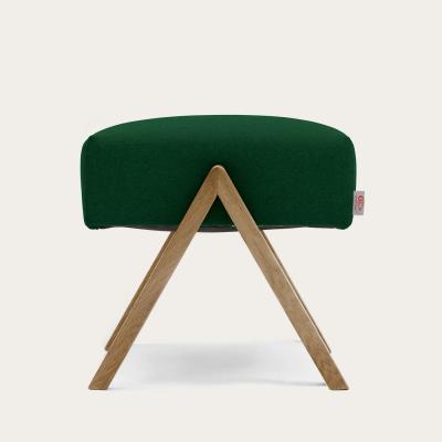 Bombinate.com Leaf Green Retrostar Footstool Wool Line - Oak Frame