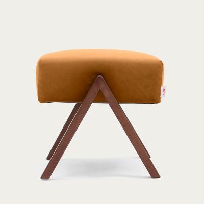 Bombinate.com Orange Retrostar Footstool Premium Velvet Line
