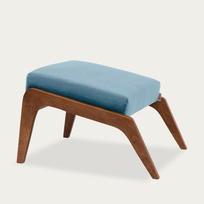 Bombinate.com Ice Grey Apollo Lounge Footstool Velvet Line