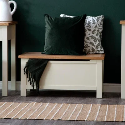 Chiltern Oak Furniture Salisbury Ivory Painted Oak Blanket Box
