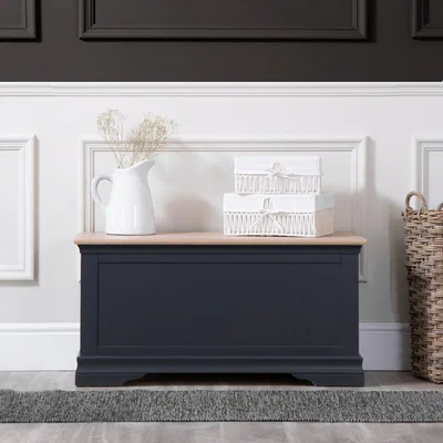 Chiltern Oak Furniture Florence Midnight Grey Painted Oak Blanket Box