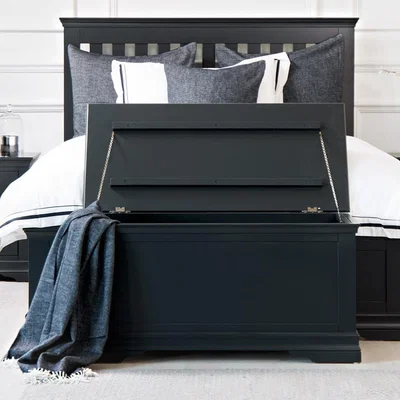 Chiltern Oak Furniture Florence Midnight Grey Painted Blanket Box