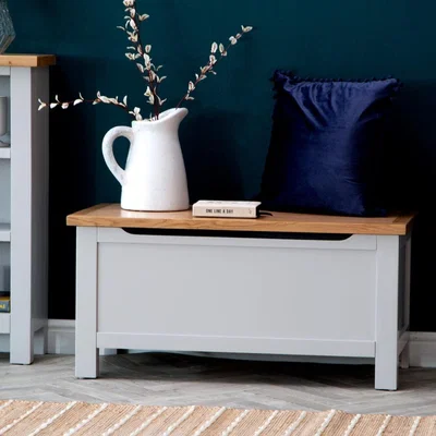 Chiltern Oak Furniture Salisbury Grey Painted Oak Blanket Box