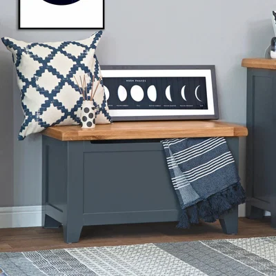 Chiltern Oak Furniture Hampshire Blue Painted Oak Blanket Box