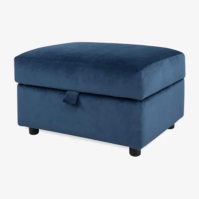 Cuckooland Nimbus Storage Ottoman - Linen Aqua Marine