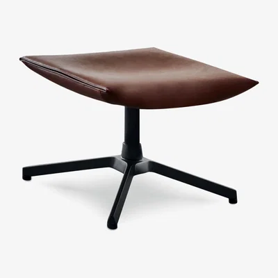 The Conran Shop Pilot Ottoman Charcoal & Venezia Leather