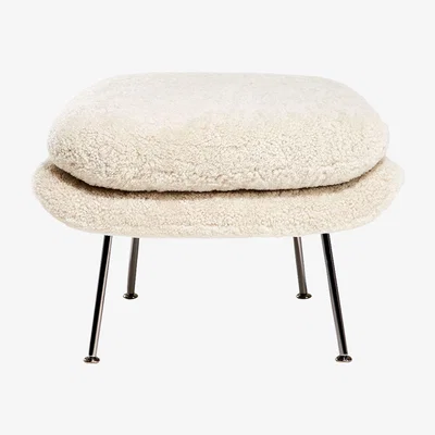 The Conran Shop Limited Edition Womb Ottoman in Moonlight & Black Chrome