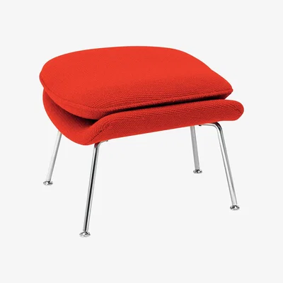 The Conran Shop Womb Ottoman Chrome & Cato Fabric
