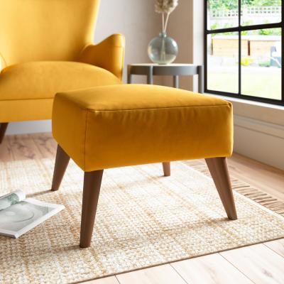 Dunelm Marlow Luxury Velvet Footstool Luxury Velvet Old Gold