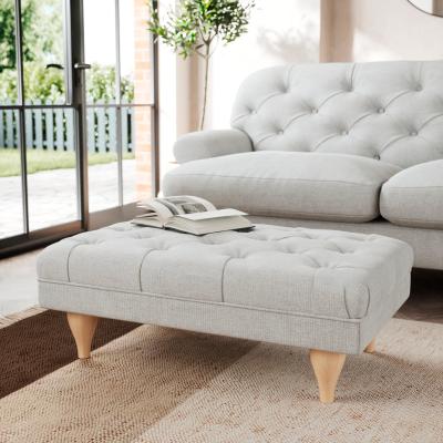 Dunelm Warwick Footstool Tonal Weave Silver
