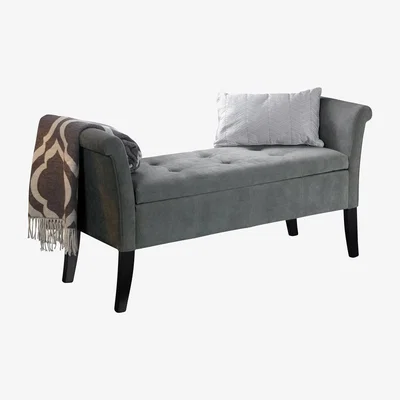 Dunelm Balmoral Grey Chenille Window Seat Silver