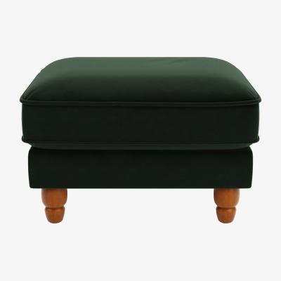 Dunelm Beatrice Velvet Footstool Bottle (Green)