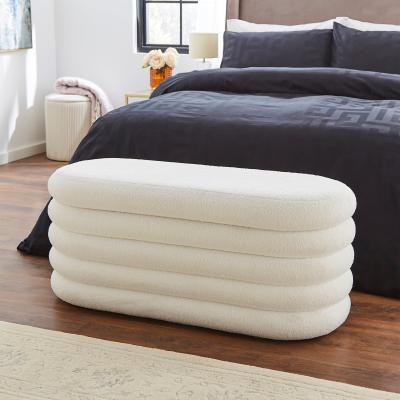 Dunelm Murray Sherpa Storage Ottoman Ivory
