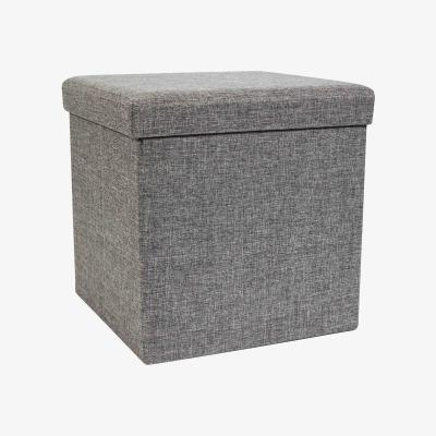 Dunelm Foldable Grey Cube Ottoman Grey
