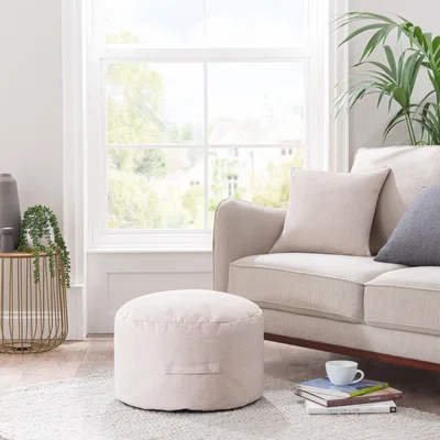 Dunelm Barkweave Pouffe Natural