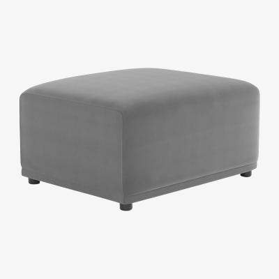 Dunelm Modular Cruz Velvet Footstool Steeple Grey