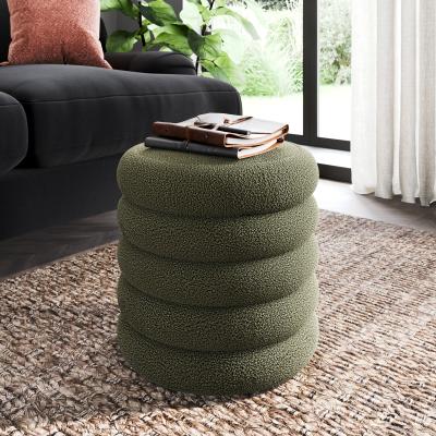 Dunelm Murray Sherpa Storage Footstool Olive