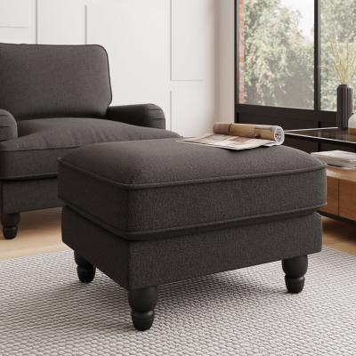 Dunelm Beatrice Fabric Footstool Charcoal
