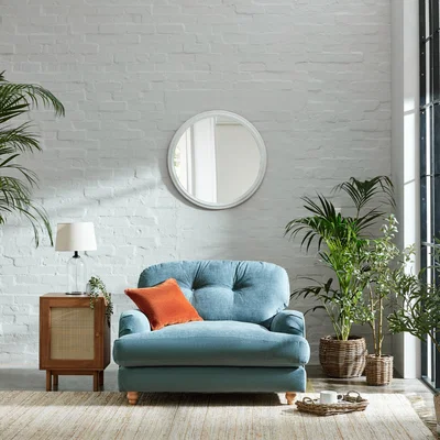 Dunelm Martha Vintage Chenille Snuggle Chair Aqua