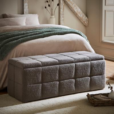 Dunelm Sherpa Large Ottoman Charcoal