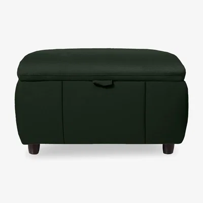 Furniture Village Inca NC Leather Storage Footstool - Oslo Pine
