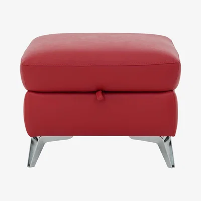 Furniture Village Galaxy Storage Footstool - Red- World of Leather