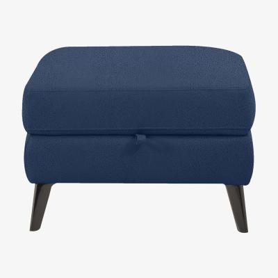 Furniture Village Axel Fabric Storage Footstool - Blue