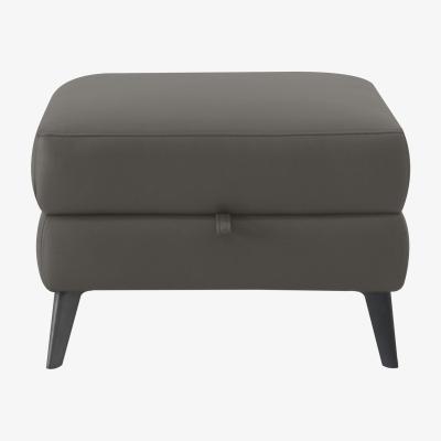 Furniture Village Domicil - Huxley Leather Storage Footstool - NN Elephant Grey