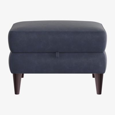 Furniture Village Compact Collection Klein Fabric Storage Footstool - R23 Blue