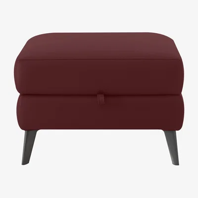 Furniture Village Domicil - Logan Leather Storage Footstool - Burgundy