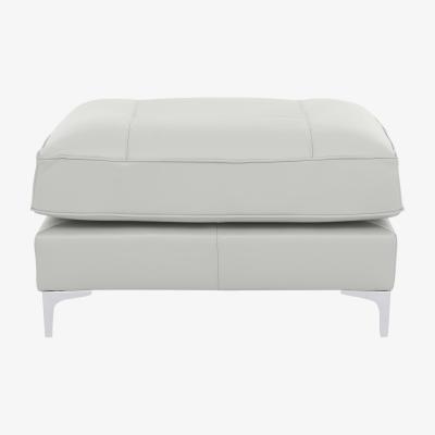 Furniture Village Legend Leather Footstool with Chrome Feet - Verona Pearl