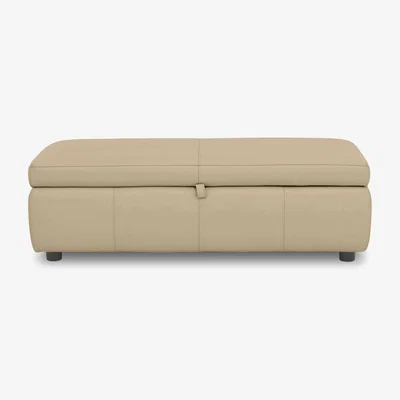 Furniture Village Tyrell 150cm Leather Blanket Box - Nude