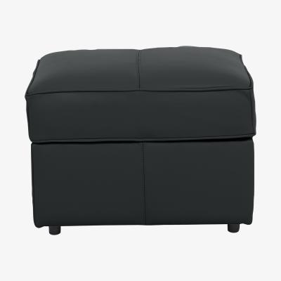 Furniture Village Legend Leather Storage Footstool - Verona Steel