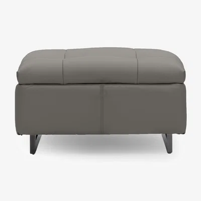 Furniture Village Gisella Leather Large Footstool - Elephant