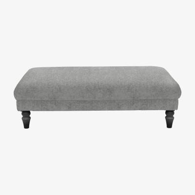 Furniture Village Boutique Chatterley Footstool - Bolero Steel with Ebony Feet