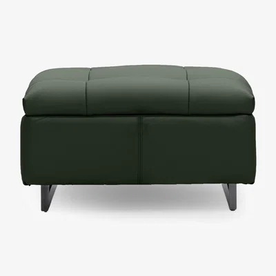 Furniture Village Gisella Leather Large Footstool - Oslo Pine