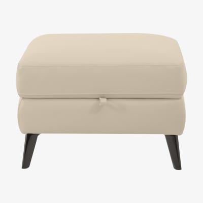 Furniture Village Axel NC Leather Storage Footstool - NC Bisque