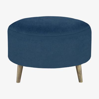 Furniture Village Celestia Fabric Round Footstool - Blue