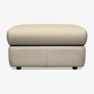 Furniture Village G Plan - Thornbury Leather Storage Footstool - Oxford Mushroom