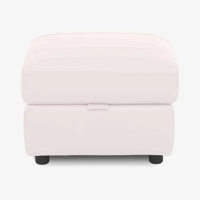 Furniture Village Sloane Leather Storage Footstool - Cotton