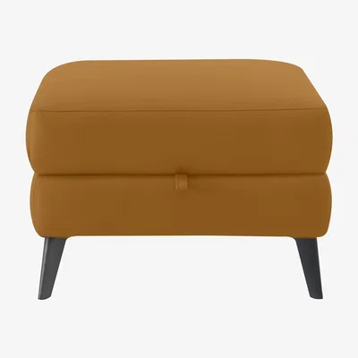 Furniture Village Domicil - Huxley Leather Storage Footstool - NP Honey Yellow