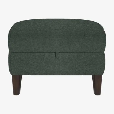 Furniture Village Uno Fabric Storage Footstool - Moss Green
