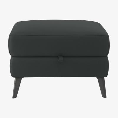 Furniture Village Domicil - Maddox Leather Storage Footstool - NN Shale Grey