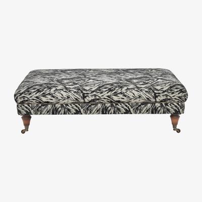 Furniture Village Boutique Chatterley Footstool - Canopy Ebony with Walnut Castors