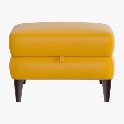 Furniture Village Compact Collection Klein NC Leather Storage Footstool - Sunflower